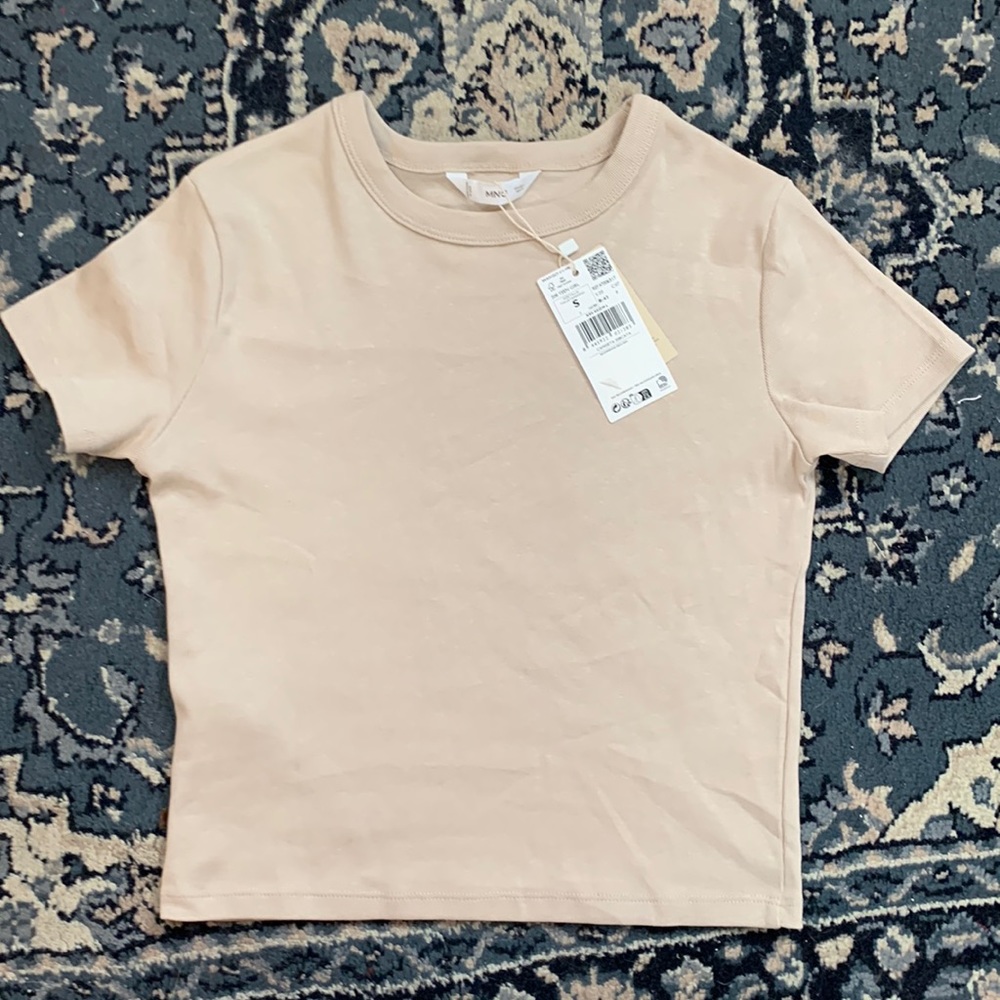 Tan Ribbed Crop Top